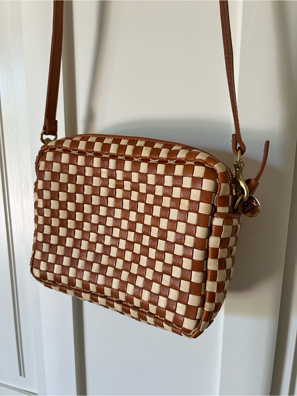 Clare V. Like-New Marisol Checkered Crossbody Bag
